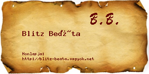 Blitz Beáta névjegykártya